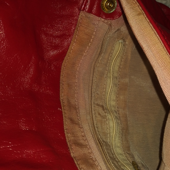 Vintage S.A.S 1980's Red Leather hand bag - Picture 2 of 4